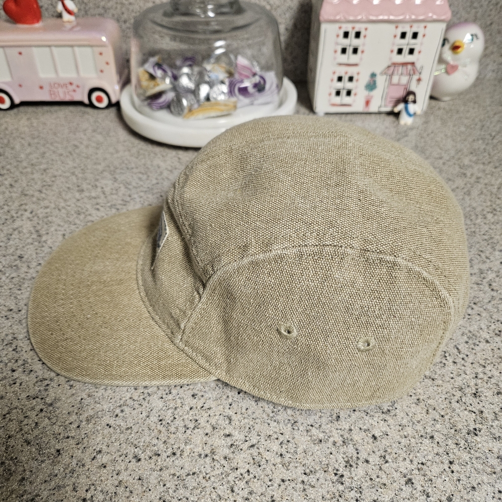 Neutral Beige Five-Panel Cap with Front Patch - Picture 3 of 9